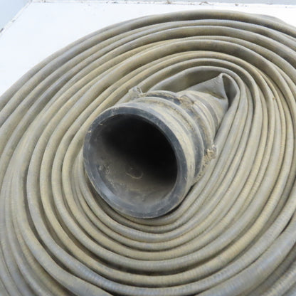 3" x 100' Gray PVC Backwash Hose W/Male & Female Camlock Coupler
