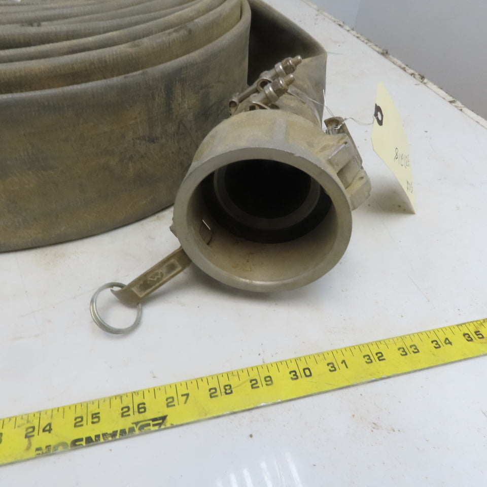 3" x 100' Gray PVC Backwash Hose W/Male & Female Camlock Coupler