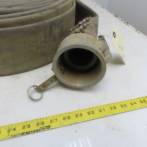3" x 100' Gray PVC Backwash Hose W/Male & Female Camlock Coupler