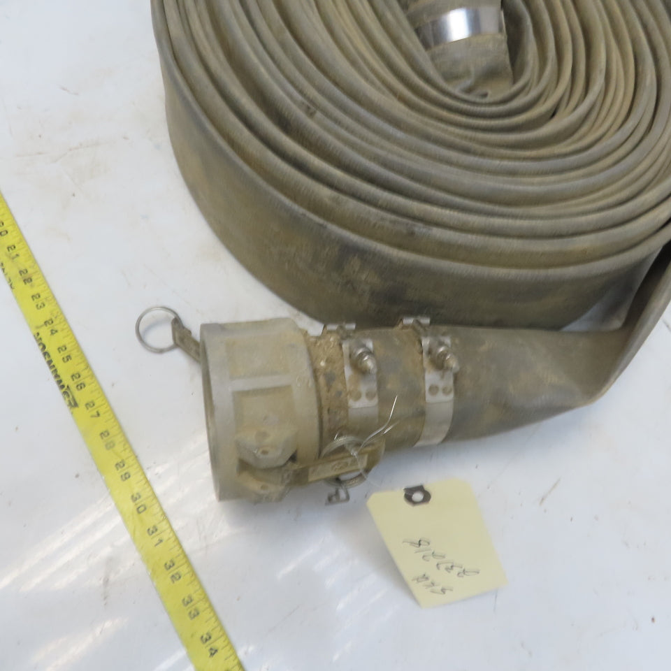 3" x 100' Gray PVC Backwash Hose W/Male & Female Camlock Coupler