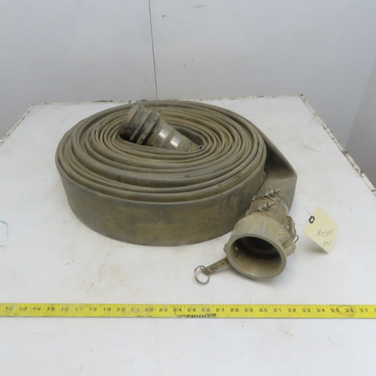 3" x 100' Gray PVC Backwash Hose W/Male & Female Camlock Coupler
