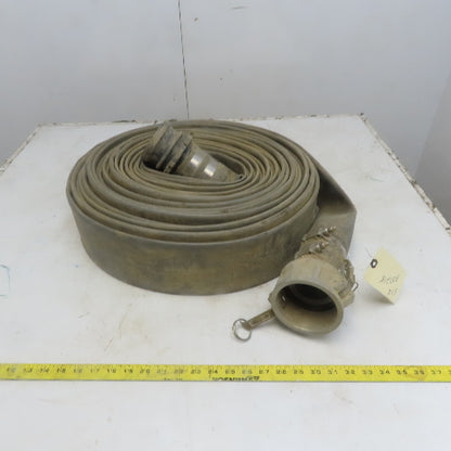 3" x 100' Gray PVC Backwash Hose W/Male & Female Camlock Coupler