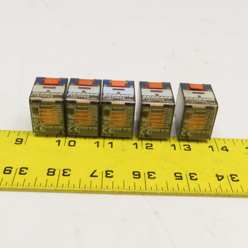 Schrack PT570024 Ice Cube Relay 6A 250V 24V DC Coil Lot Of 5