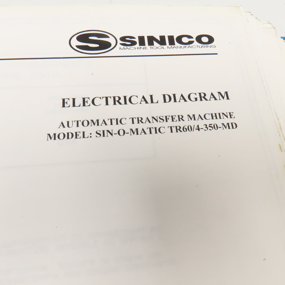 Sinico Electrical Hydraulic Pneumatic Diagram Book TR60/4-350-MD