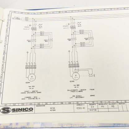 Sinico Sin-O-Matic Electrical Diagram Book TR60/4-350-MD