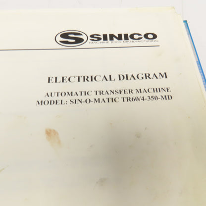 Sinico Sin-O-Matic Electrical Diagram Book TR60/4-350-MD
