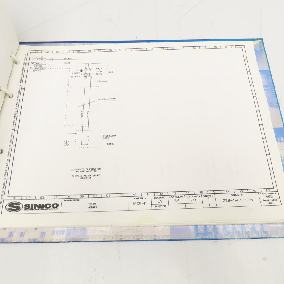 Sinico Sin-O-Matic Electrical Diagram Book TR60/4-350-MD
