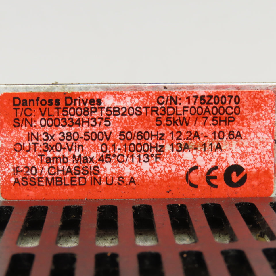 Danfoss VLT5008PT5B20STR3DLF00A00C0 Variable Frequency Drive 3x380-500V 0-1000Hz
