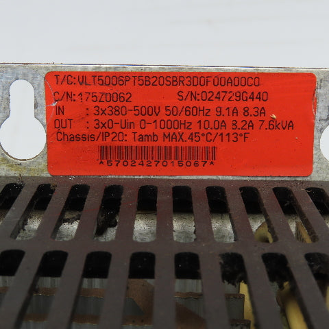 Danfoss VLT5006PT5B20SBR3D0F00A00C0 Variable Frequency Drive 3x380-500V 0-1000Hz