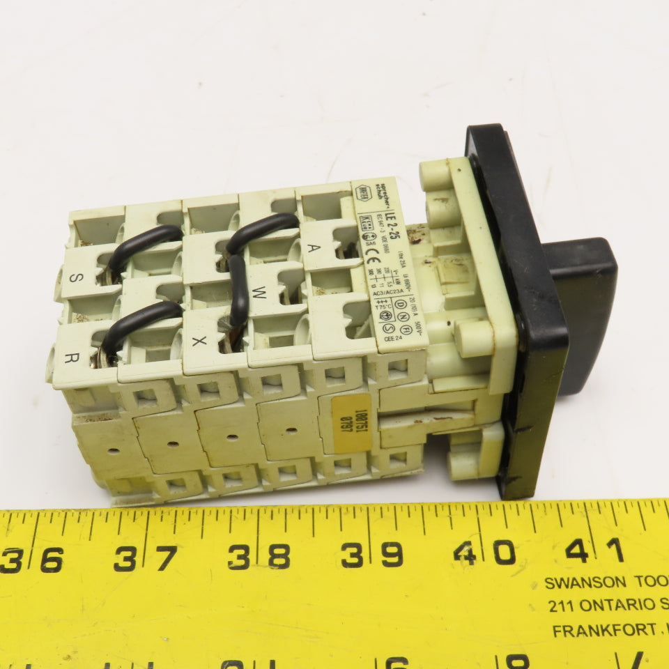 Sprecher + Schuh LE2-25 3 Position Rotary Cam Switch 660V 25A 13kW