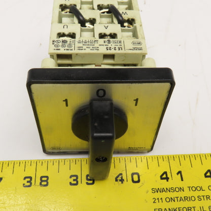 Sprecher + Schuh LE2-25 3 Position Rotary Cam Switch 660V 25A 13kW