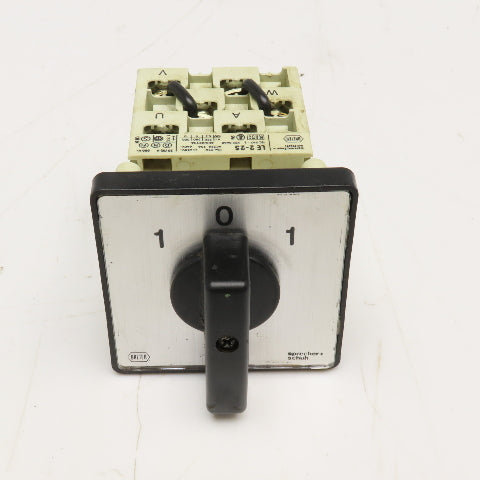 Sprecher + Schuh LE2-25 3 Position Rotary Cam Switch 660V 25A 13kW