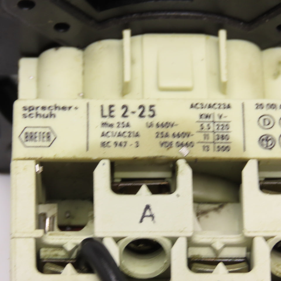 Sprecher + Schuh LE 2-25 4 Position Rotary Cam Switch 660V 25A