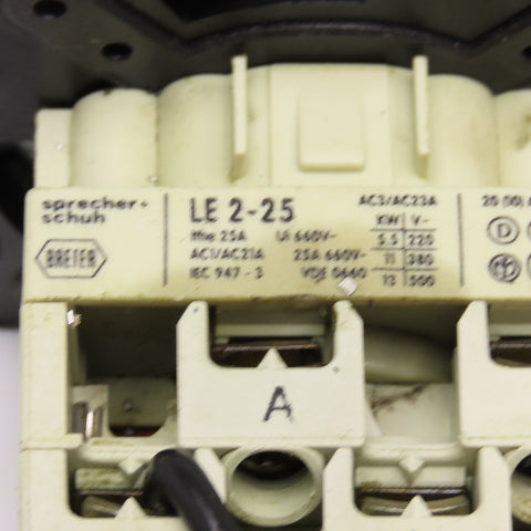 Sprecher + Schuh LE 2-25 4 Position Rotary Cam Switch 660V 25A