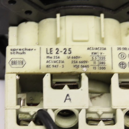 Sprecher + Schuh LE 2-25 4 Position Rotary Cam Switch 660V 25A
