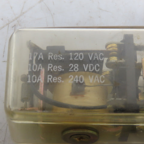 Relay Service Co. 99KE 28VDC 17A Res 120/240VAC 10A Res. Ice Cube Relay W/Base