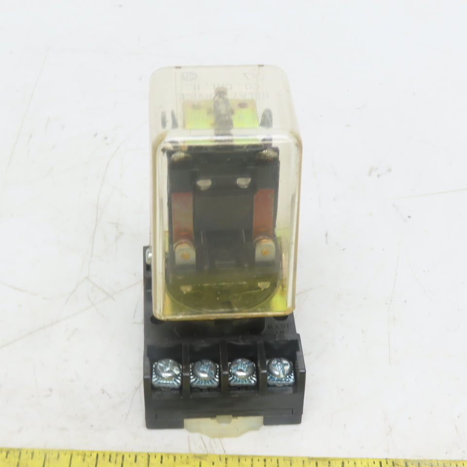 Relay Service Co. 99KE 28VDC 17A Res 120/240VAC 10A Res. Ice Cube Relay W/Base