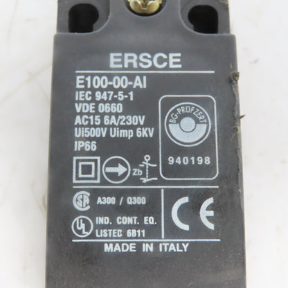 ERSCE E100-00-AI Plunger End Limit Switch AC15 6A /230V