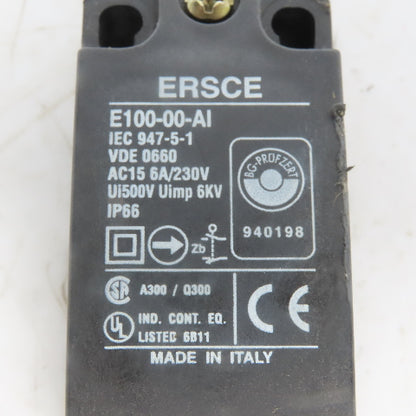 ERSCE E100-00-AI Plunger End Limit Switch AC15 6A /230V