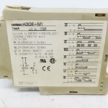 Omron H3DE-M1 Solid State Multi-function Time Delay Relay 24-230VAC/DC