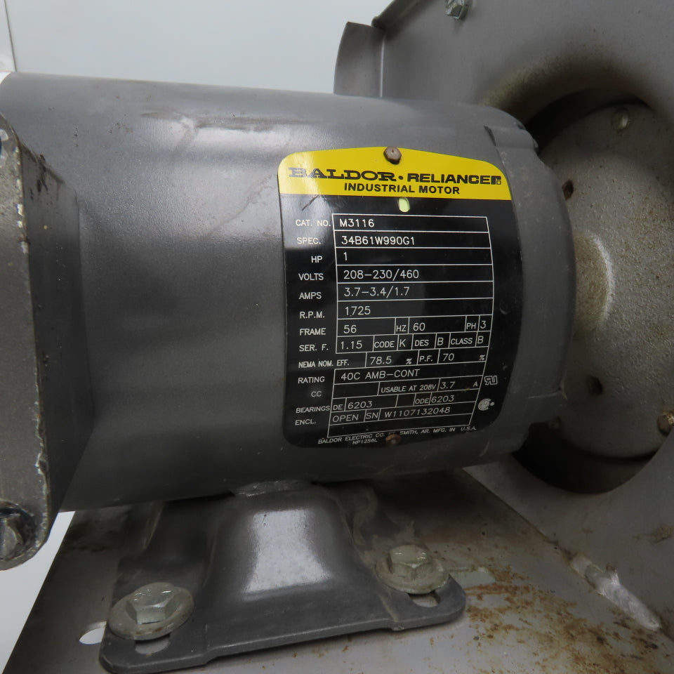 10" OD x 6-1/4" W Squirrel Cage Blower Fan With 1HP Motor 230/460V 3PH & Damper
