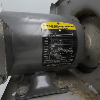 10" OD x 6-1/4" W Squirrel Cage Blower Fan With 1HP Motor 230/460V 3PH & Damper
