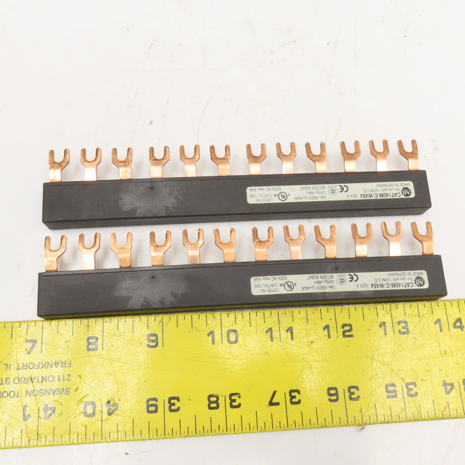 Allen Bradley CAT140M-C-W454 600V 63A 3Ph Bus Bar Lot Of 2