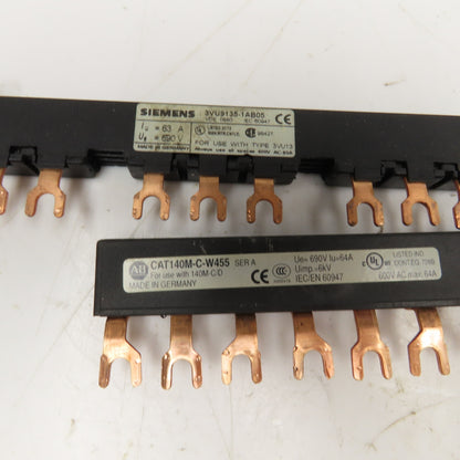 Siemens 3VU9135-1AB04 600V 65A Misc. Lot 3 Phase Bus Bar Lot Of 7