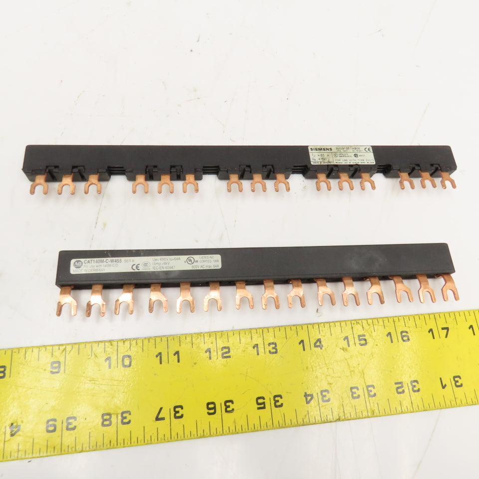 Siemens 3VU9135-1AB04 600V 65A Misc. Lot 3 Phase Bus Bar Lot Of 7