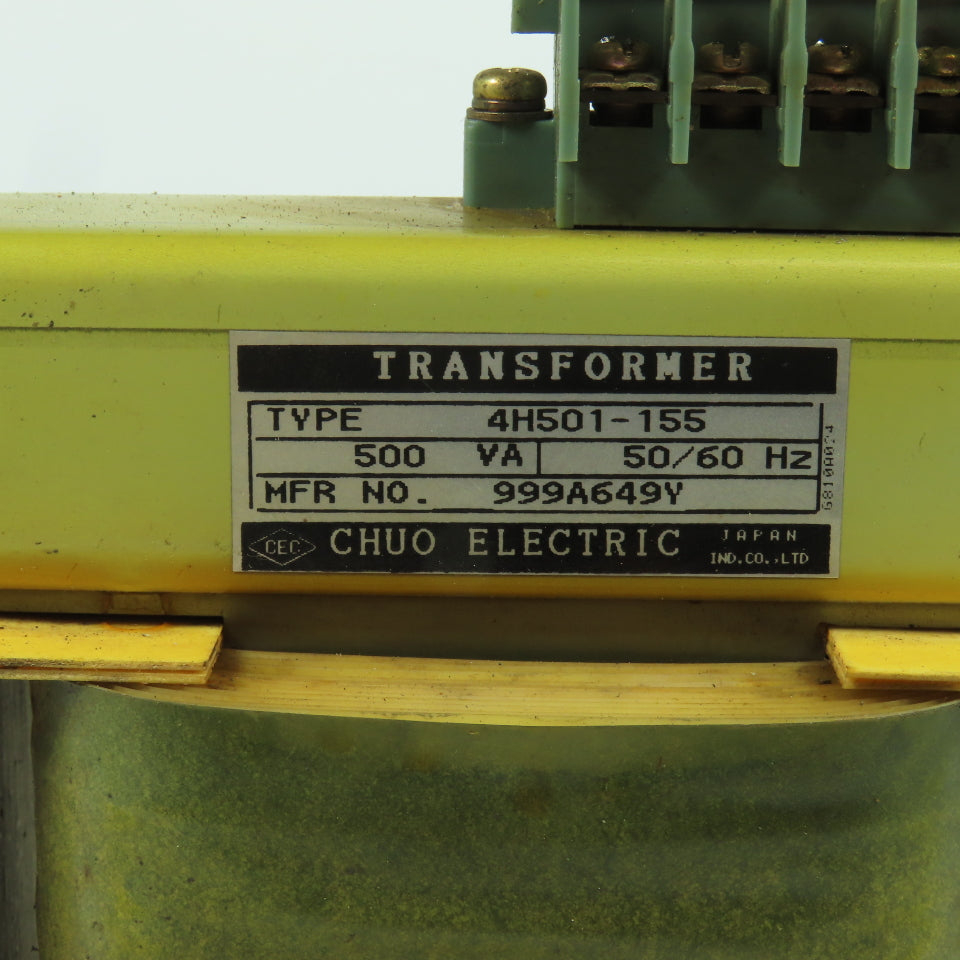 Chuo Electric 45H01-155 500VA Transformer 50/60HZ HV 200/210/220 LV 100V 1PH
