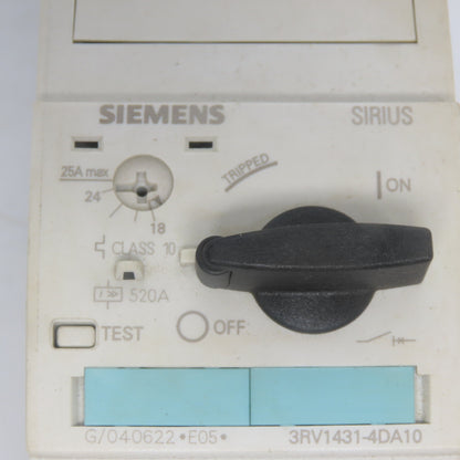 Siemens 3RV1431-4DA10 Circuit Breaker 18-25A 25HP