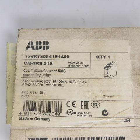 ABB 1SVR730841R1400 CM-SRS.21S VER/Under Current RMS Monitoring Relay