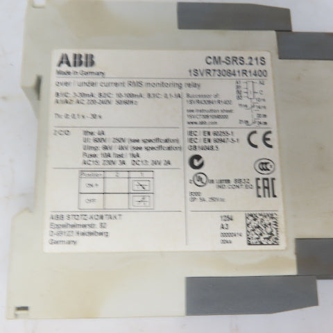 ABB 1SVR730841R1400 CM-SRS.21S VER/Under Current RMS Monitoring Relay