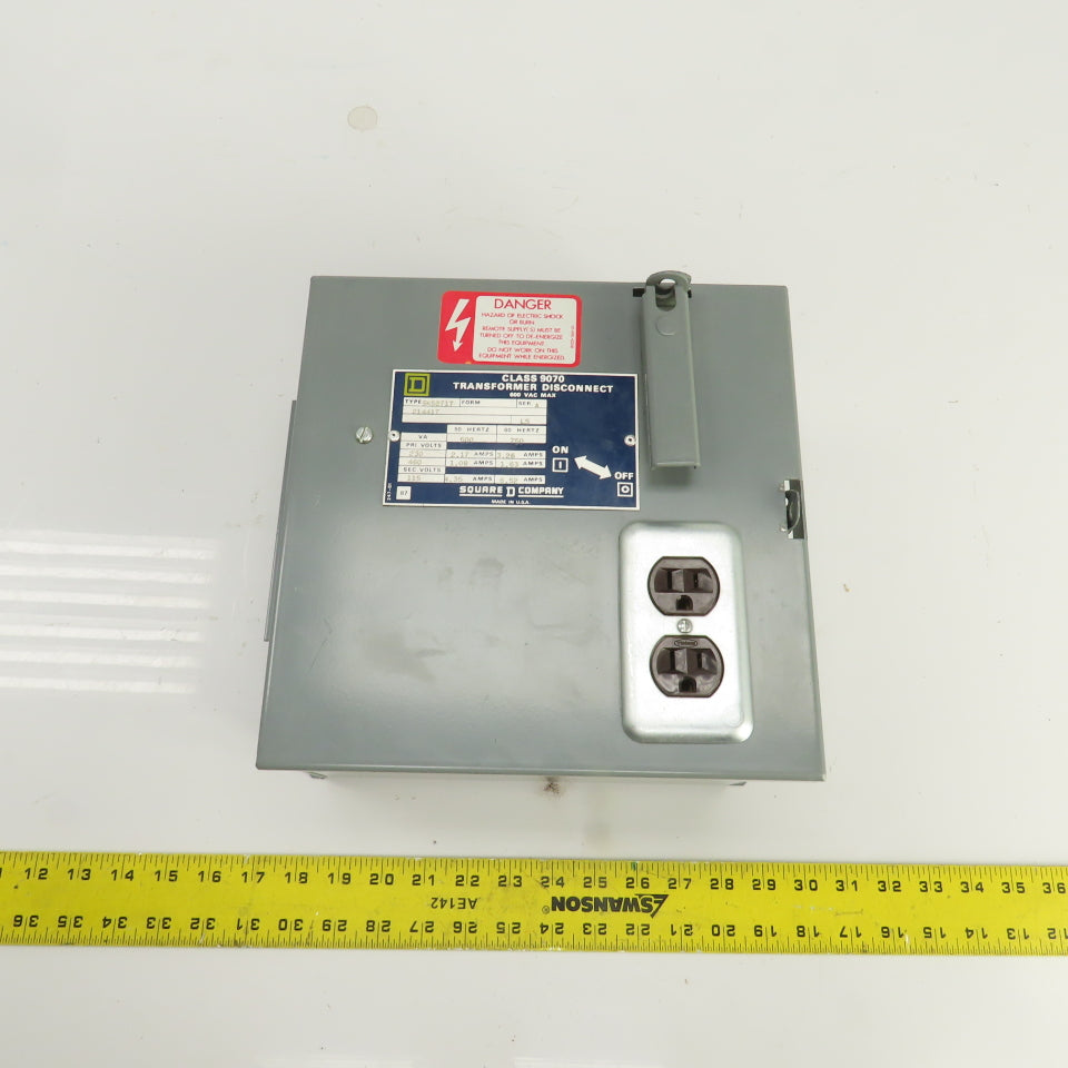 Square D Class 9070 SK5271T 750VA Transformer Disconnect HV 230/460V LV 115V 1PH