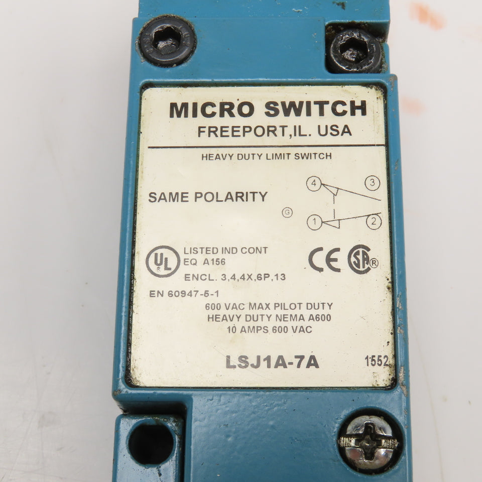 Micro Switch LSJ1A-7A 600VAC 10A Coil Spring Limit Switch