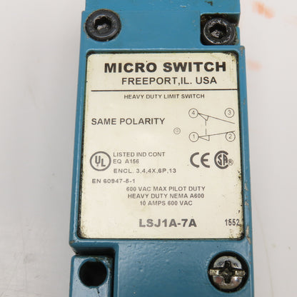 Micro Switch LSJ1A-7A 600VAC 10A Coil Spring Limit Switch