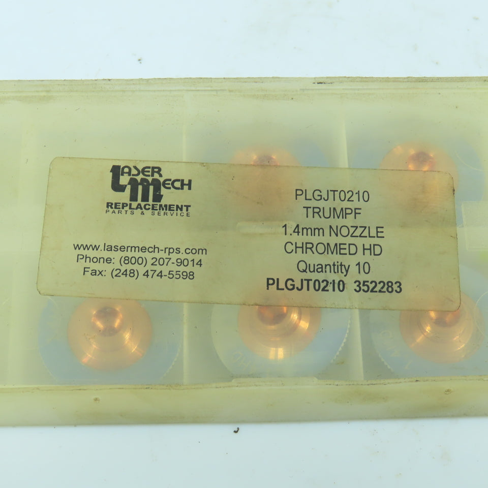 Trumpf PLGJT0210 352283 Chrome HD Laser Nozzle 1.4mm Lot Of 5