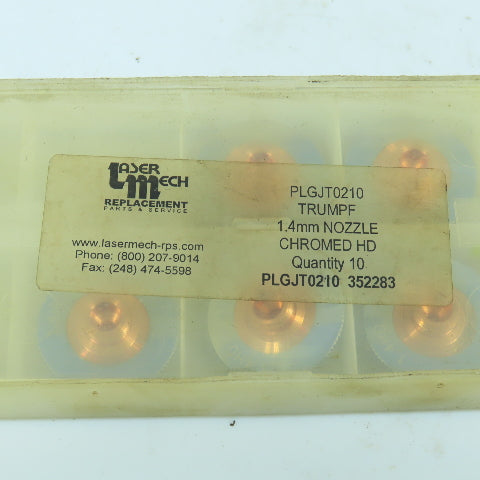 Trumpf PLGJT0210 352283 Chrome HD Laser Nozzle 1.4mm Lot Of 5