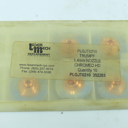 Trumpf PLGJT0210 352283 Chrome HD Laser Nozzle 1.4mm Lot Of 5