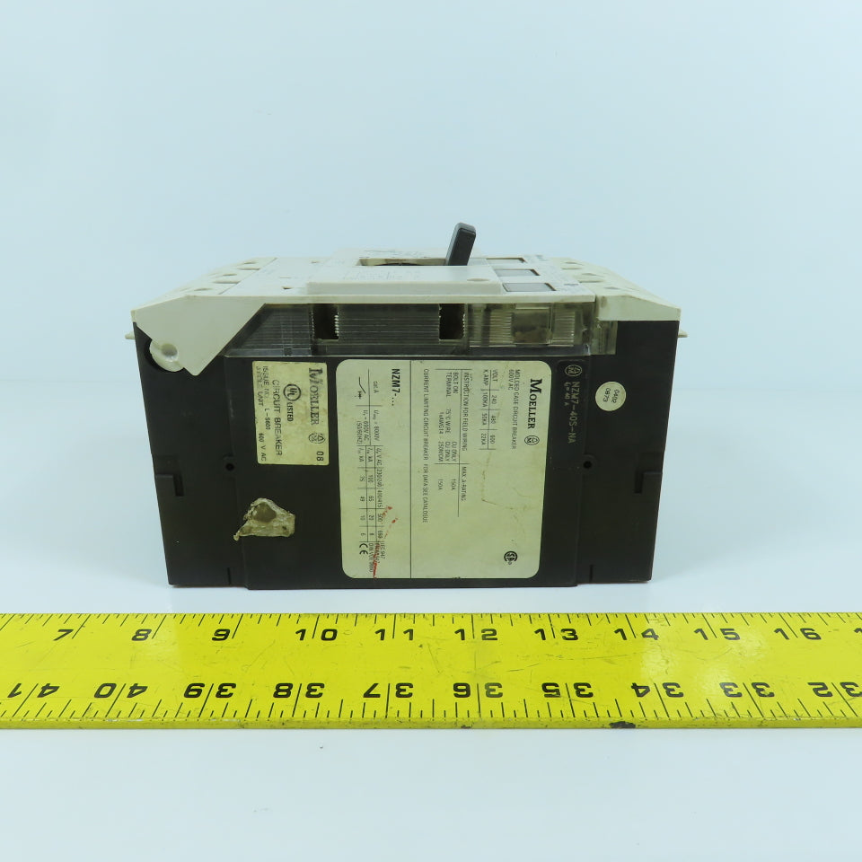 Moeller NZM7-40S-NA 40A Molded Case Circuit Breaker 600V AC W/ Adjustable Trip