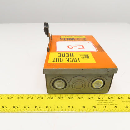 Square D DU321 30A 240V 3 Pole Non Fused Manual Disconnect Switch Type 1