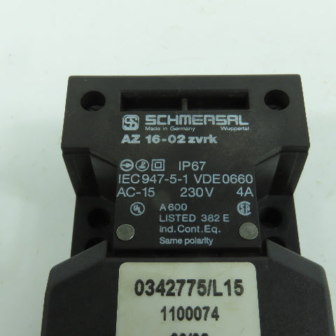 Schmersal AZ 16-02 ZVRK Safety Interlock Switch 230V (No Keys) Lot Of 2