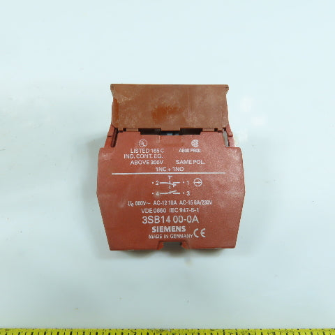 Siemens 3SB1320-0A Contact Block With Holder 230V 3SB14 00-0A