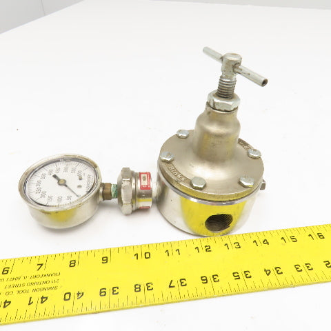 Binks 84-404 Stainless Steel Back Pressure Fluid Valve 3/4" NPT Ashcroft 310