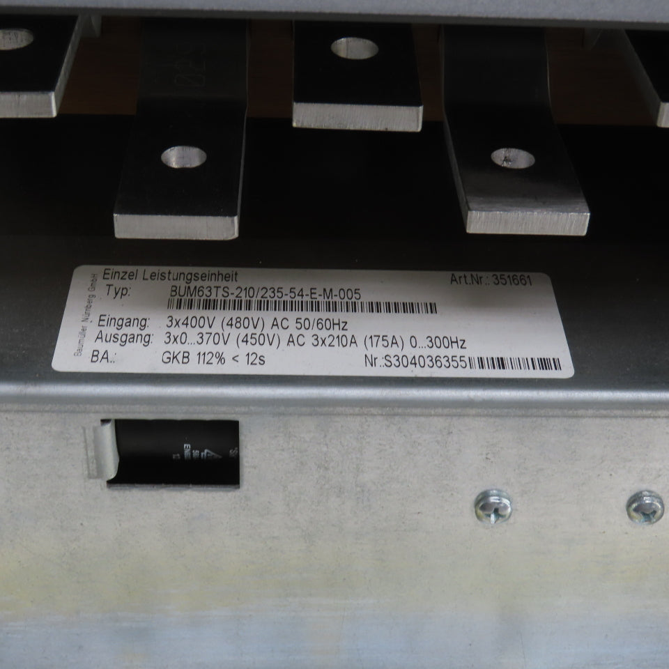Baumuller BUM63TS-210/235-54-E-M-005 AC Servo Drive In 3PH 400V (480V) 50/60HZ