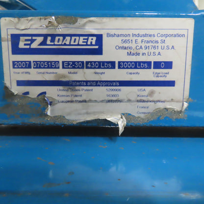 Bishamon EZ-30 Loader Self-Leveling Pneumatic Rotating Pallet Positioner 3000LB