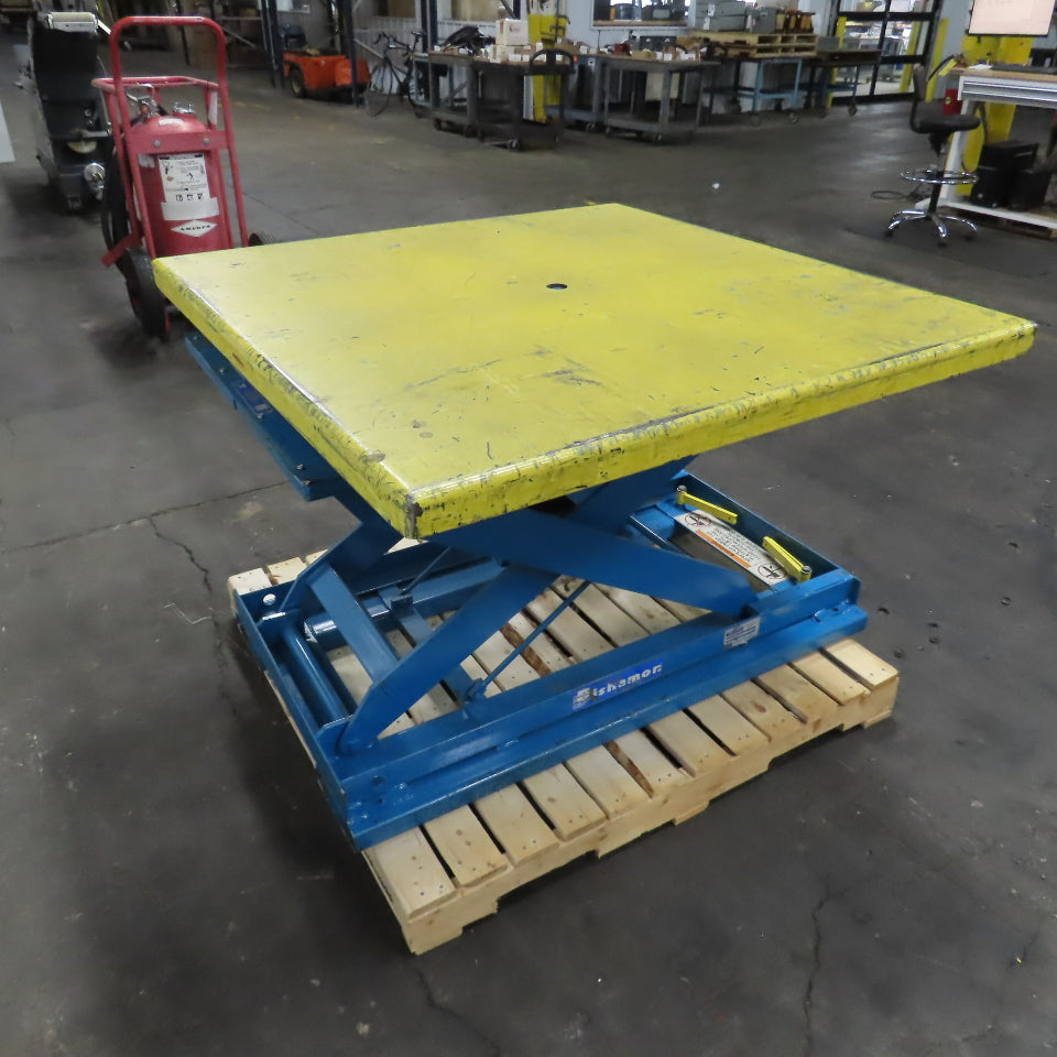 Bishamon EZ-30 Loader Self-Leveling Pneumatic Rotating Pallet Positioner 3000LB