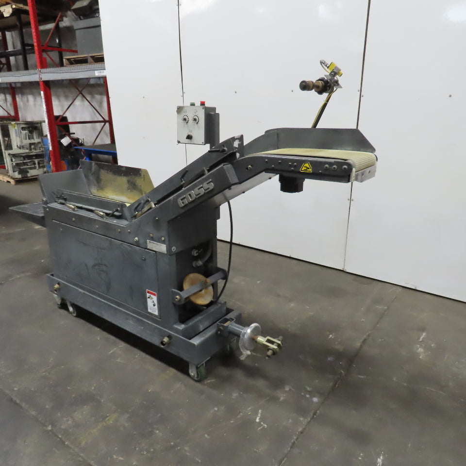 Goss 7' x9" W Variable Speed 2-Section Incline Belt Conveyor 115V 1PH 18/50FPM