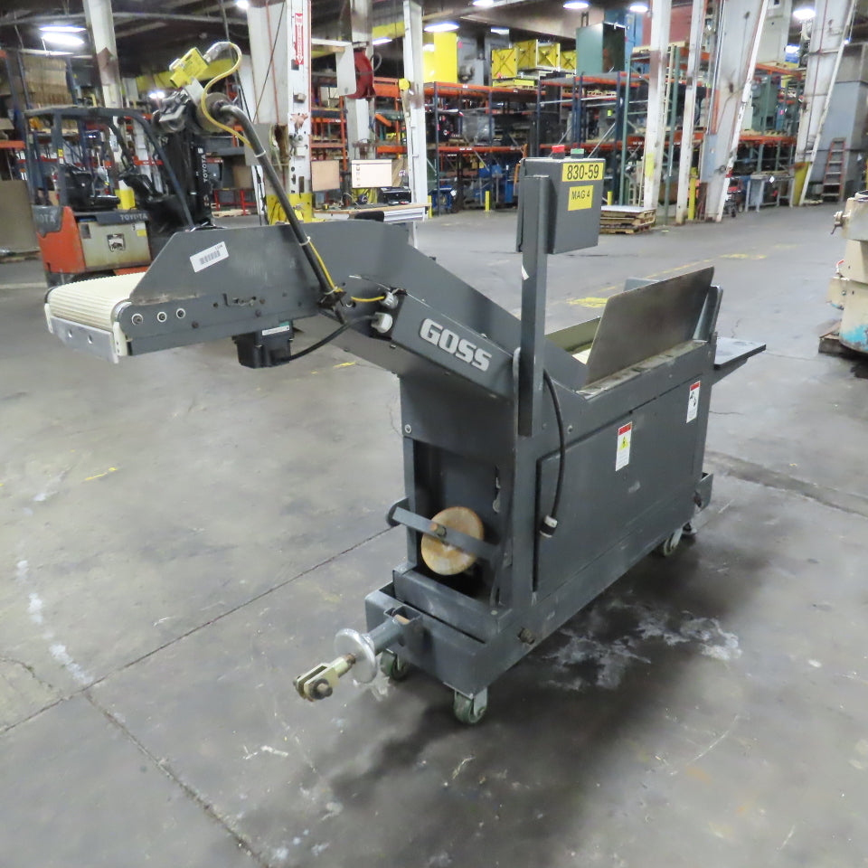Goss 7' x9" W Variable Speed 2-Section Incline Belt Conveyor 115V 1PH 18/50FPM