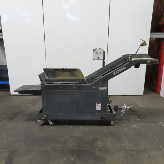Goss 7' x9" W Variable Speed 2-Section Incline Belt Conveyor 115V 1PH 18/50FPM